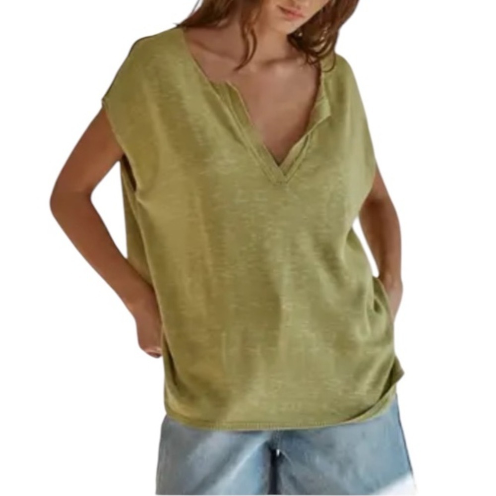 Free People Beach yellow Green sweater Sz S